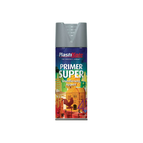 PlastiKote PKT1148 Super Spray Primer Grey 400ml | Toolden