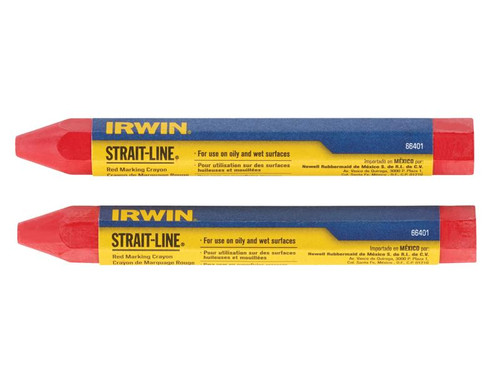 IRWIN STRAIT-LINE STL666012 Crayon Red (Card of 2)