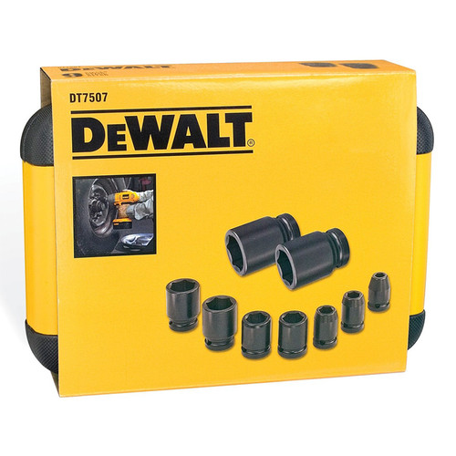 DeWalt DT7507 Impact Socket Set of 9 Metric 1/2in Drive | Toolden