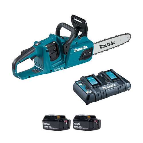 Makita DUC305PG2 Twin 18v Brushless Chainsaw 2 x 6Ah Batteries | Toolden