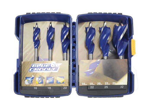 IRWIN 6X Blue Groove Wood Drill Bit Set 6 Piece 16-32mm