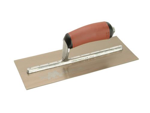 Marshalltown MPB1GSD Gold Stainless Steel Pre-Worn Plasterers Trowel DuraSoft 11in x 4.1/2in from Toolden.