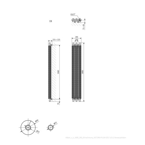 Terma Ribbon V E Vertical Electric Radiator