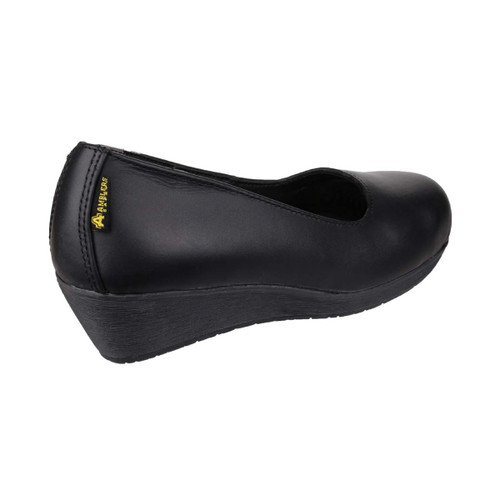 Amblers Safety FS107 Antibacterial Memory Foam Slip on Wedged Safety Court Shoe Black - 4