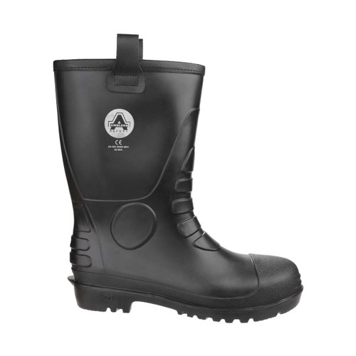 Amblers Safety FS90 Waterproof PVC Pull on Safety Rigger Boot Black - 10