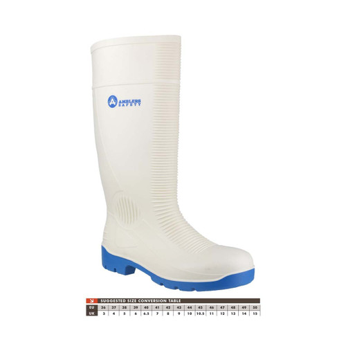 Amblers Safety FS98 Steel Toe Food Safety Wellington White - 6.5