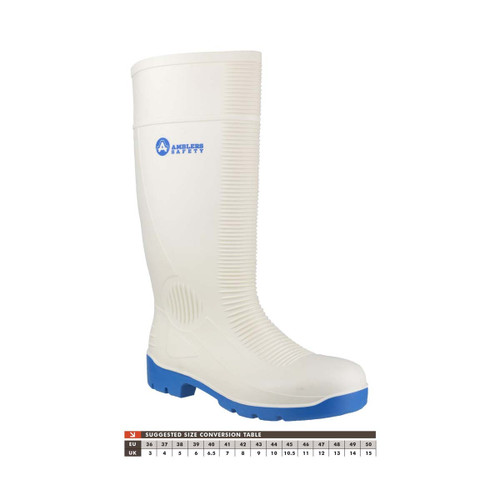 Amblers Safety FS98 Steel Toe Food Safety Wellington White - 10.5