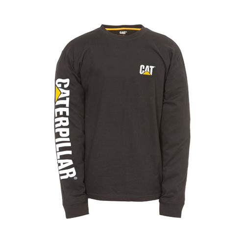 Caterpillar Trademark Banner Long Sleeve T-Shirt Black - XX
