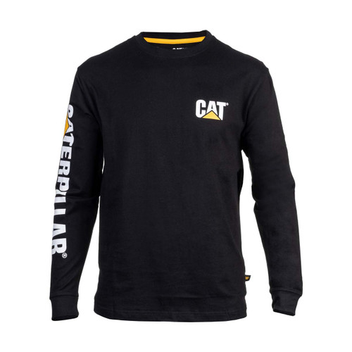 Caterpillar Trademark Banner Long Sleeve T-Shirt Black - 3X