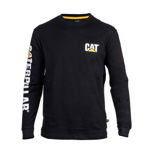 Caterpillar Trademark Banner Long Sleeve T-Shirt Black - 4X