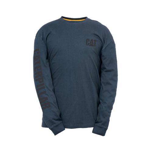 Caterpillar Trademark Banner Long Sleeve T-Shirt Dark Marine - 4X