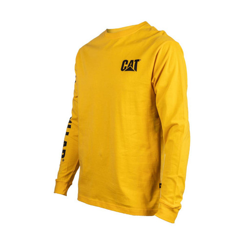 Caterpillar Trademark Banner Long Sleeve T-Shirt Yellow - XX
