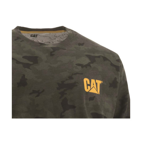 Caterpillar Trademark Banner Long Sleeve Tee Night Camo -