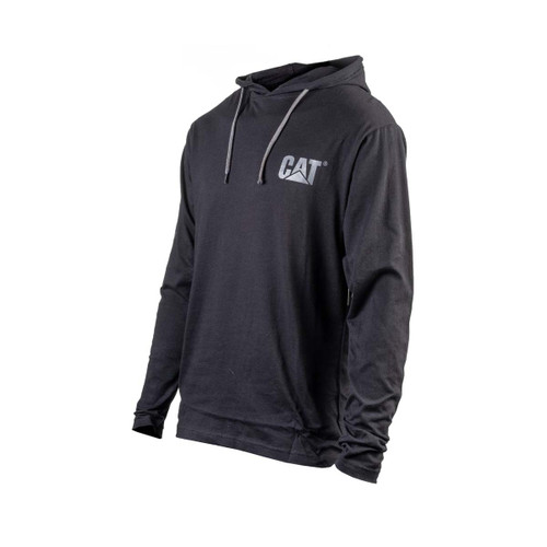 Caterpillar Hooded Long Sleeve Tee Black -