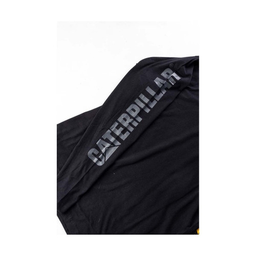 Caterpillar Hooded Long Sleeve Tee Black -