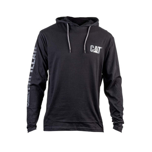 Caterpillar Hooded Long Sleeve Tee Black -