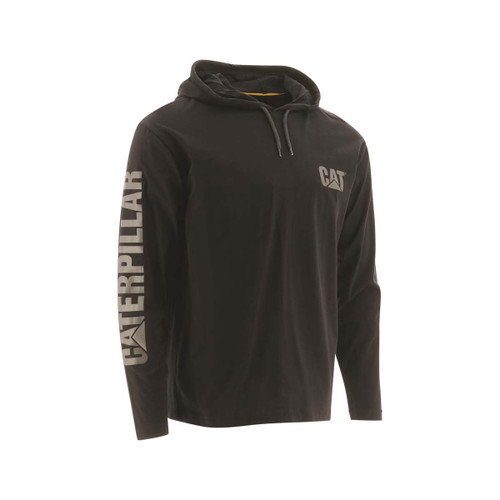 Caterpillar Hooded Long Sleeve Tee Black -