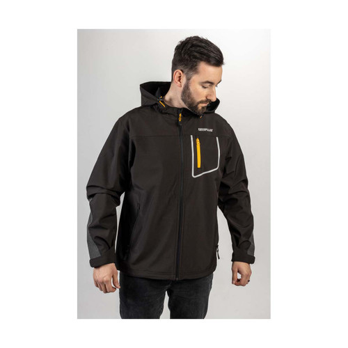 Caterpillar Capstone Hooded Soft Shell Jacket Black -