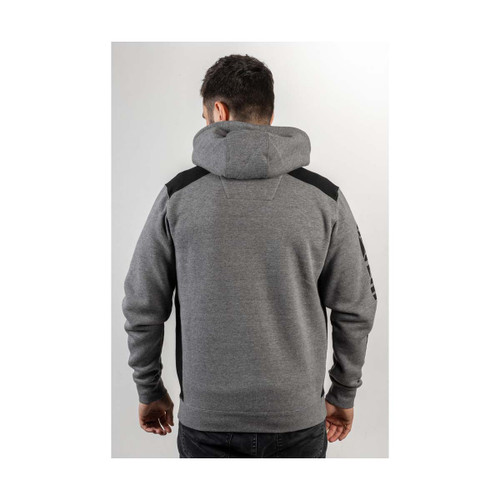 Caterpillar Logo Panel Hooded Sweatshirt Dark Heather Grey - XX