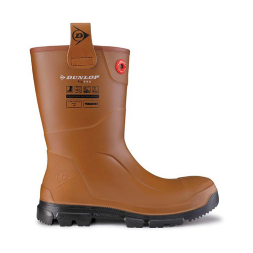 Dunlop Purofort RigPRO Full Safety Fur lining Wellington Brown/Black - 9