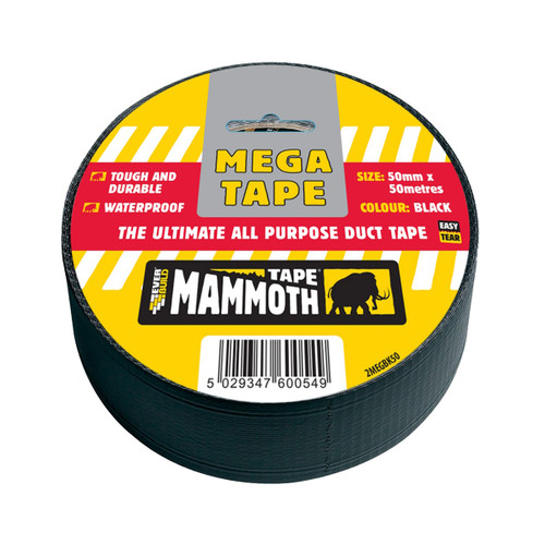 Everbuild Mammoth Mega All Purpose Tape 50mm x 50 Metres Black