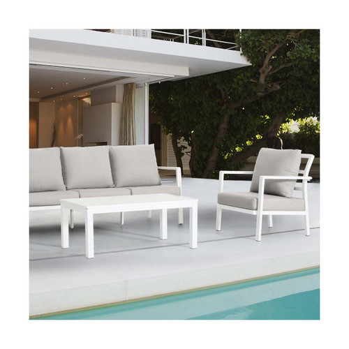 Dellonda DG52 Kyoto 4-Piece Aluminium Outdoor Sofa, Armchairs & Coffee Table Set