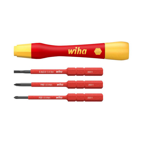 Wiha 43167 PicoFinish® slimVario® electric Fine Screwdriver Set, 4 Piece
