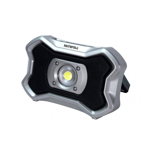 Faithfull FPPSLFF20BS 20W Rechargeable Worklight with Bluetooth Speaker