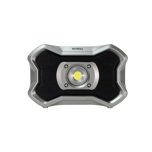 Faithfull FPPSLFF20BS 20W Rechargeable Worklight with Bluetooth Speaker