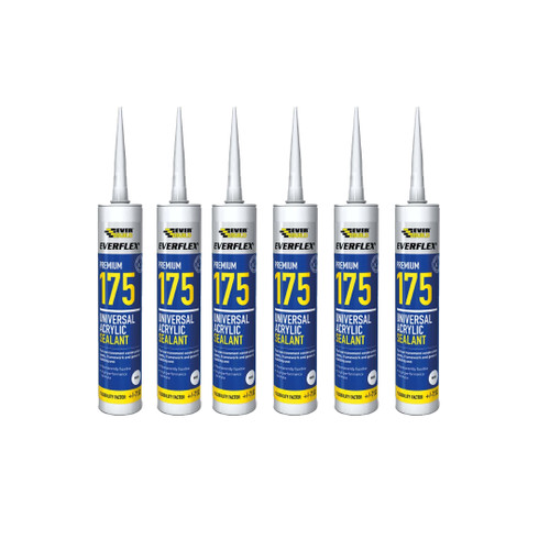 Everbuild Everflex 175WE 175 Universal Acrylic Sealant White 300ml (6 Pack)