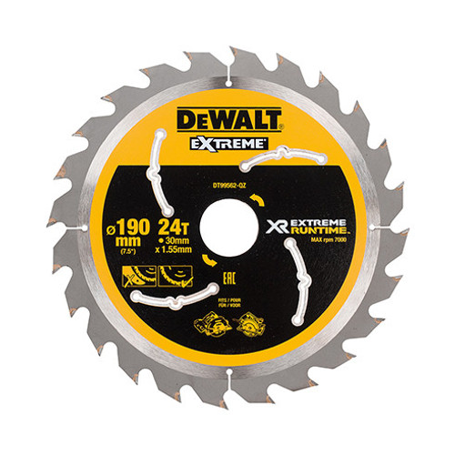 DeWalt DT99562-QZ XR Extreme Circular Saw Blade 190 x 30mm 24T (5 Pack)