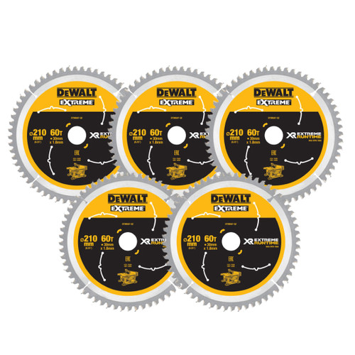 DeWalt DT99567-QZ XR Extreme Runtime Circular Saw Blade 210 x 30mm 60T (5 Pack)