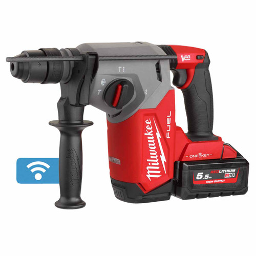 Milwaukee M18 ONEFHX-552X 18V Brushless 4-Mode 26mm SDS Plus Hammer with 2x 5.5Ah Batteries