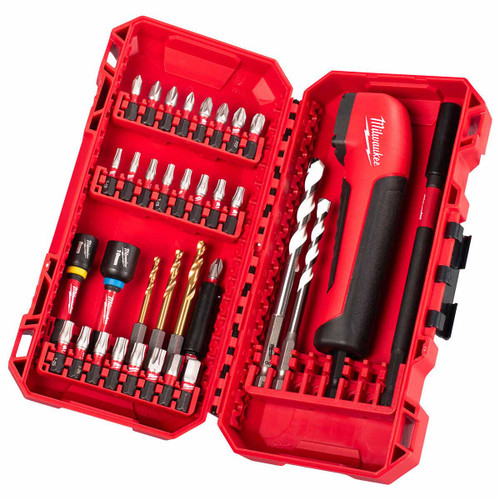 Milwaukee 4932493653 Shockwave™ Impact Screwdriver Bit Set & Right Angle Drill Attachment