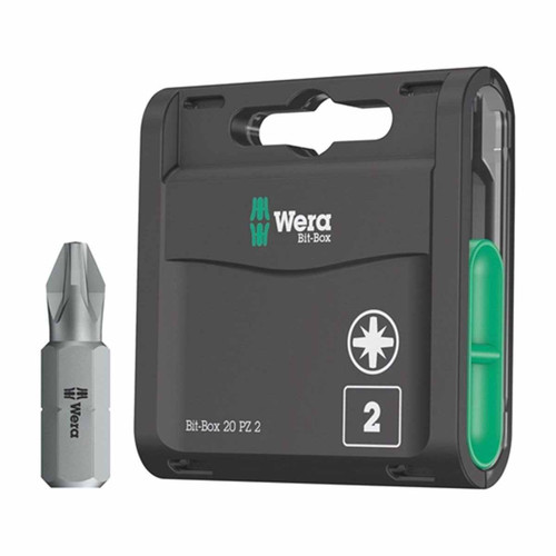 Wera 05057760001 855/1 1/4" 25mm Shank PZ2 H-Bits (20 Pieces)