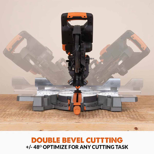 Evolution R255SMS-DB-Li 36V EXT 255mm Double Bevel Mitre Saw with 2 x 5Ah Batteries