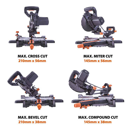 Evolution R185SMS+ 185mm Sliding Mitre Saw & Stand