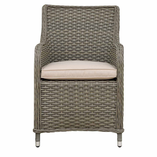 Dellonda DG64 Chester Rattan Wicker Garden Dining Chairs with Cushion, Brown