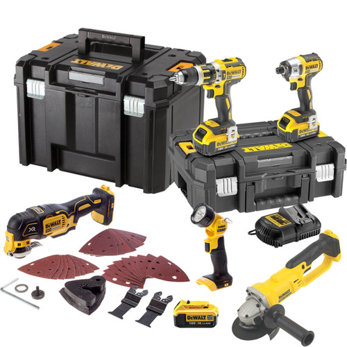 DeWalt TDKIT5x4 XR 18V 5 Piece Kit with 3x 4.0Ah Batteries