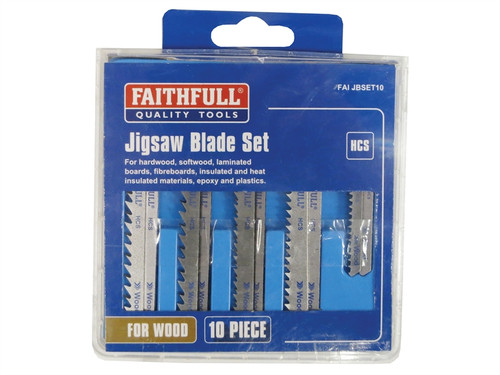 Faithfull FAIJBSET10 Jigsaw Blade Set of 10 Assorted