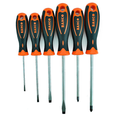 Bahco 6 Piece Screwdriver Set Slotted and Pozidrive from Toolden