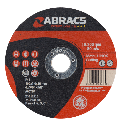 Abracs Proflex Extra Thin Discs 100mm x 1.0mm x 16mm