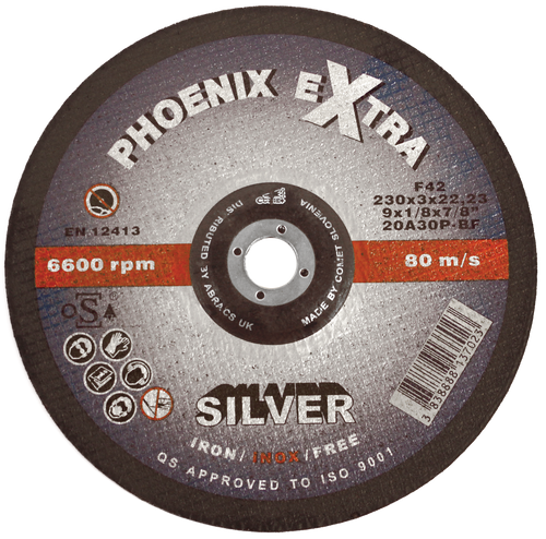 Abracs Phoenix Silver Cutting Disc 100mm x 3mm x 16mm