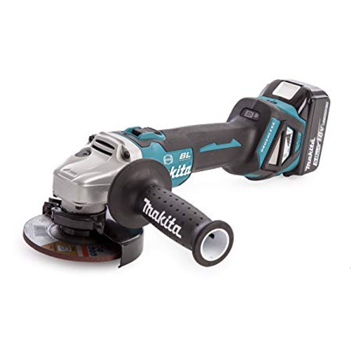 Makita DGA463RTJ 18v Brushless 115mm Angle Grinder with 2x5ah Batteries