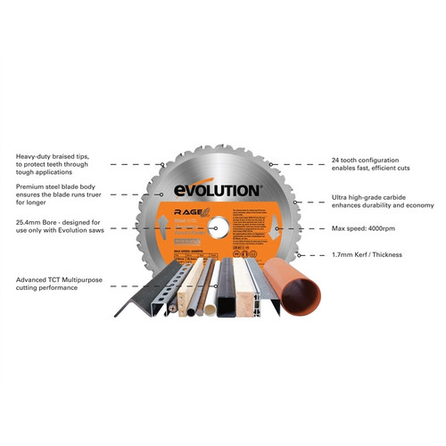 Evolution RAGE3-S+ Self Assembly Multi-Purpose Sliding Mitre Saw