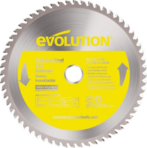 Evolution Stainless Steel Cutting Circular Saw Blade 230 x 1.8 x 25.4mm x 60T | Toolden