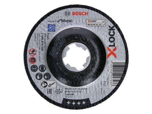 Bosch BSH619256 X-LOCK Expert for Metal Depressed Centre Cutting Disc 115 x 2.5 x 22.23mm | Toolden