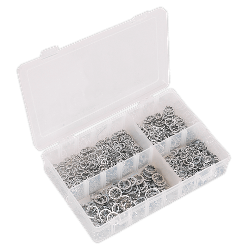 Sealey AB057LW Lock Washer Assortment 1000pc Serrated Internal M5-M10 Metric DIN 6798J