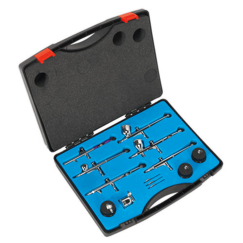 Sealey AB936 Air Brush Kit 10pc Gravity/Suction Feed