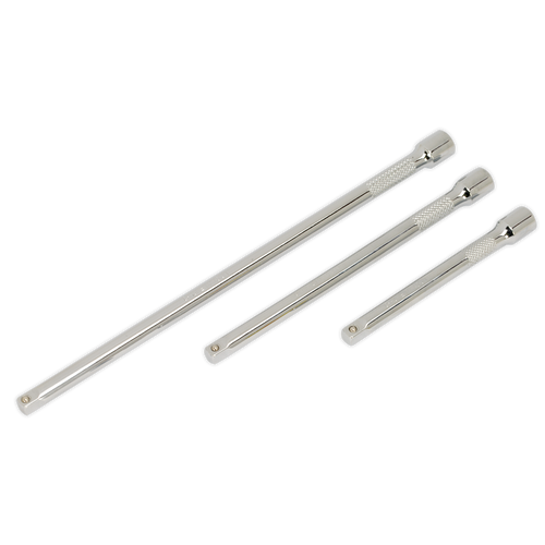 Sealey AK6330 Extension Bar Set 3pc 1/4"Sq Drive